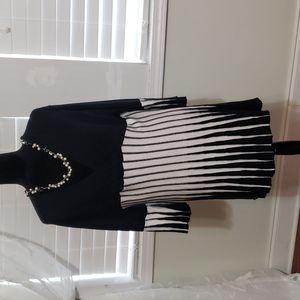 Black and White sweater with Silver Accents